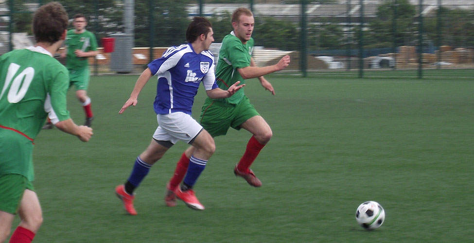 Nick Danks in hot pursuit of Marc Siddall during the second half.