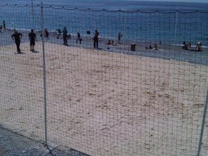 Beach football in Nice.