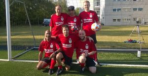 Sassco team in Denmark. Gillespie, Sangha, Dixon, with Sangha, Gourlay and Barker