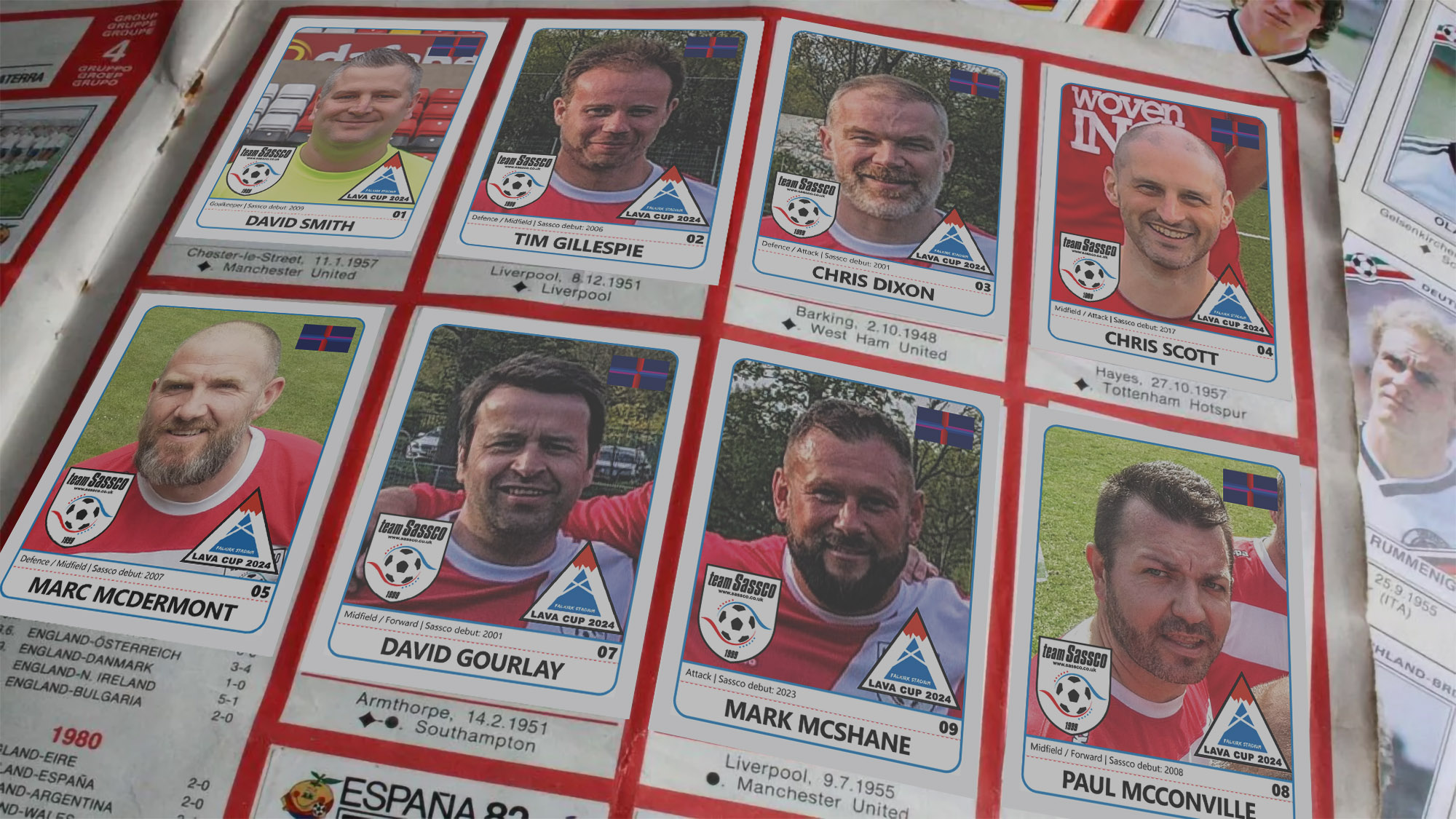 Panini stickers for the Lava Cup.